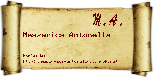 Meszarics Antonella névjegykártya